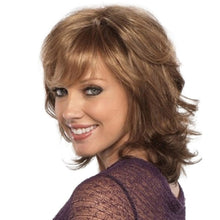 Load image into Gallery viewer, Patricia | Blonde Medium Wavy Synthetic Hair Wig With Bangs

