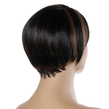 Load image into Gallery viewer, Michelle | Brown Short Pixie Cut Straight Synthetic Hair Wig With Bangs
