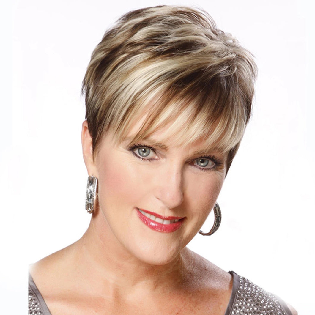 Christine | Blonde Short Pixie Cut Straight Synthetic Hair Wig With Bangs