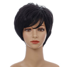 Load image into Gallery viewer, Frances | Black Short Pixie Cut Straight Synthetic Hair Wig With Bangs
