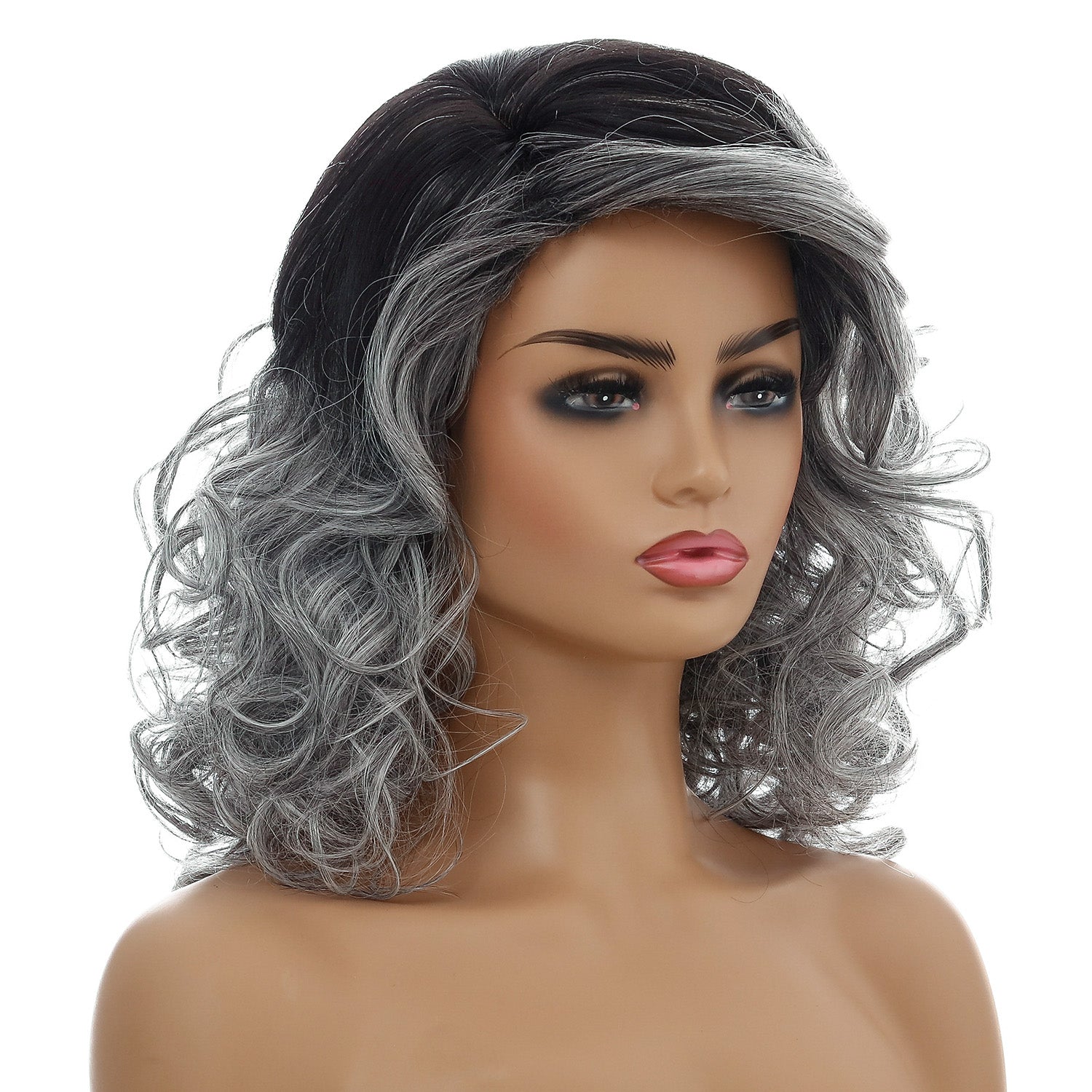 Sharon | Grey Long Wavy Synthetic Hair Wig