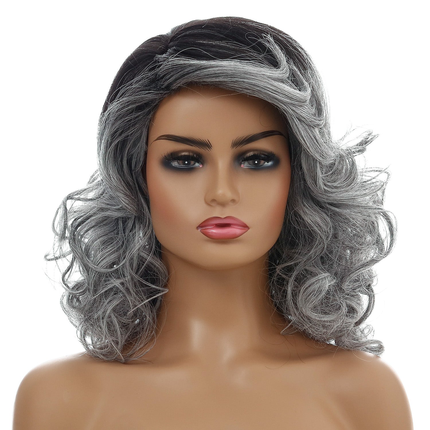 Sharon | Grey Long Wavy Synthetic Hair Wig