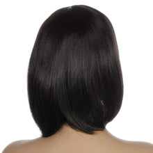Load image into Gallery viewer, Lily | Black Medium Straight Synthetic Hair Wig With Bangs
