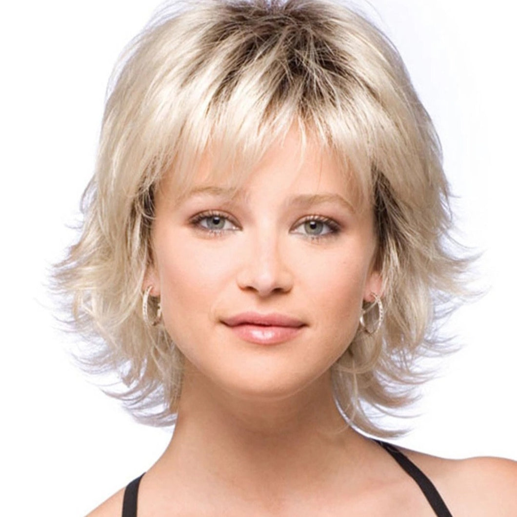 Top Notch | Blonde Medium Wavy Synthetic Hair Wig With Bangs