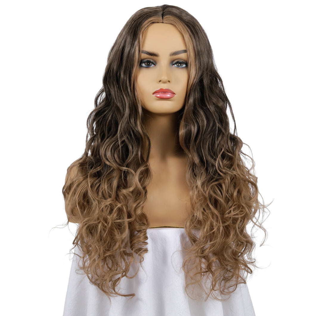 Carla | Brown Long Curly Synthetic Hair Wig