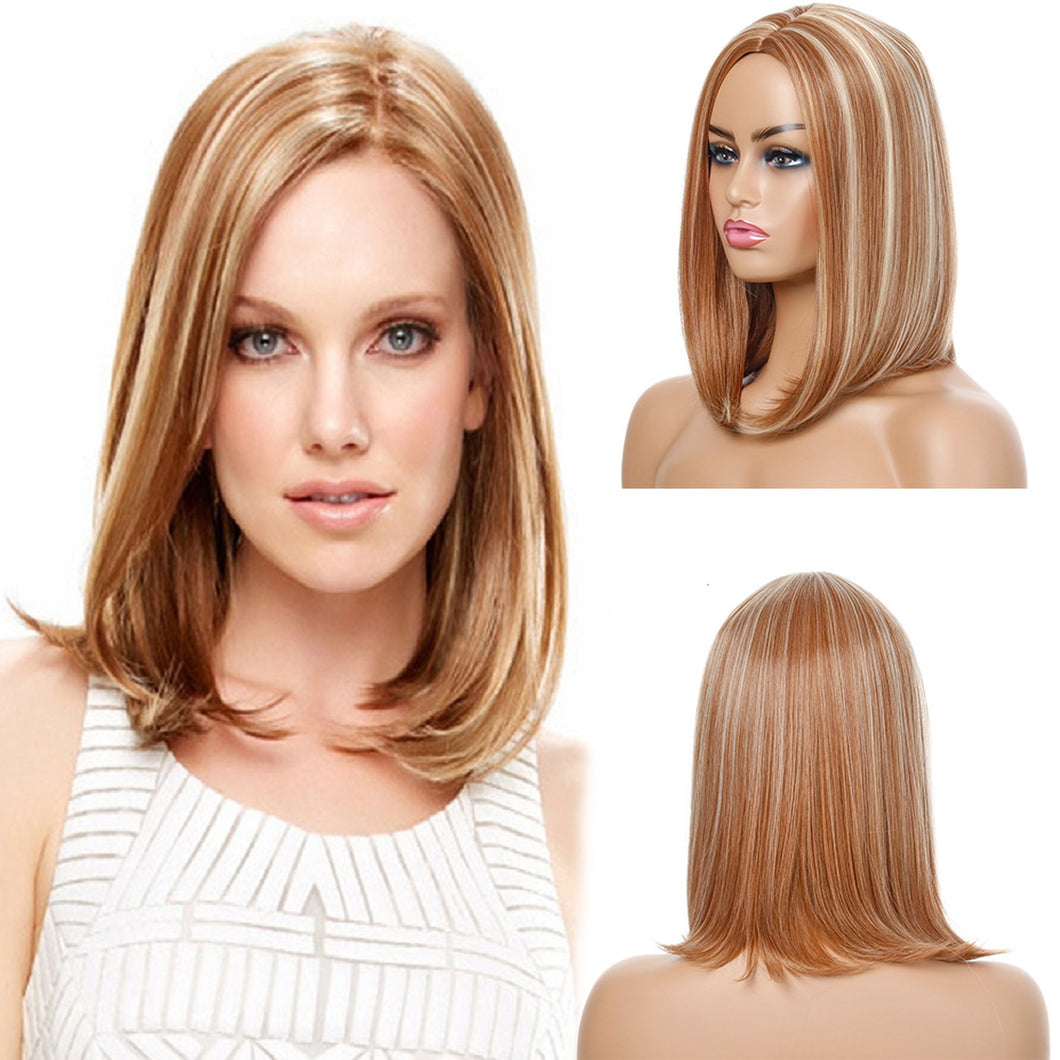 Monica | Blonde Medium Long Straight Synthetic Hair Wig