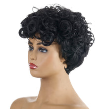 Load image into Gallery viewer, Busted | Black Short Pixie Cut Curly Synthetic Hair Wig
