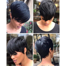 Load image into Gallery viewer, Jupiter | Black Short Pixie Cut Straight Synthetic Hair Wig

