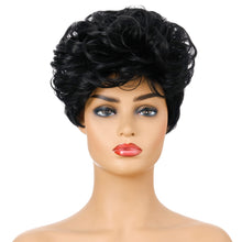 Load image into Gallery viewer, Sunny | Black Short Pixie Cut Curly Synthetic Hair Wig
