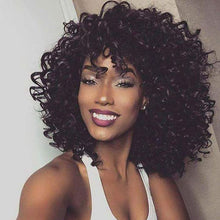 Load image into Gallery viewer, Camila | Black Medium Curly Synthetic Hair Wig
