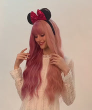 Load and play video in Gallery viewer, Zinnia | Halloween Coral Pink Long Wavy Synthetic Hair Wig with Bangs
