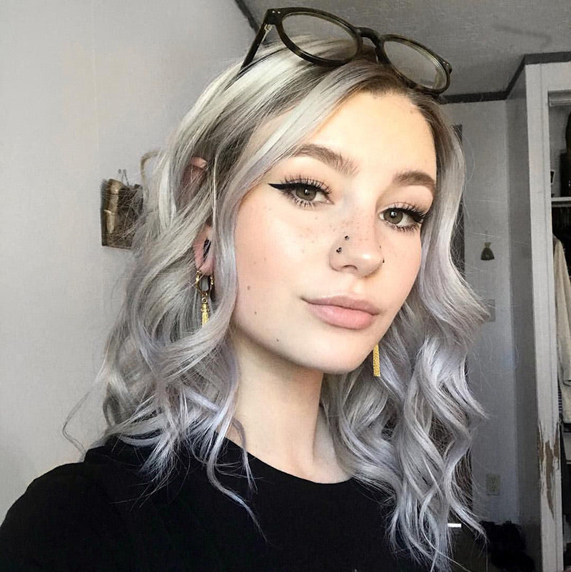 Silvery | Ash Blonde Long Curly Synthetic Hair Wig