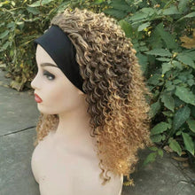 Load image into Gallery viewer, Kalya | Dark Brown Long Curly Synthetic Hair Headband Wig
