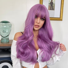 Load image into Gallery viewer, Astrantia | Halloween Purple Long Wavy Synthetic Hair Wig with Bangs

