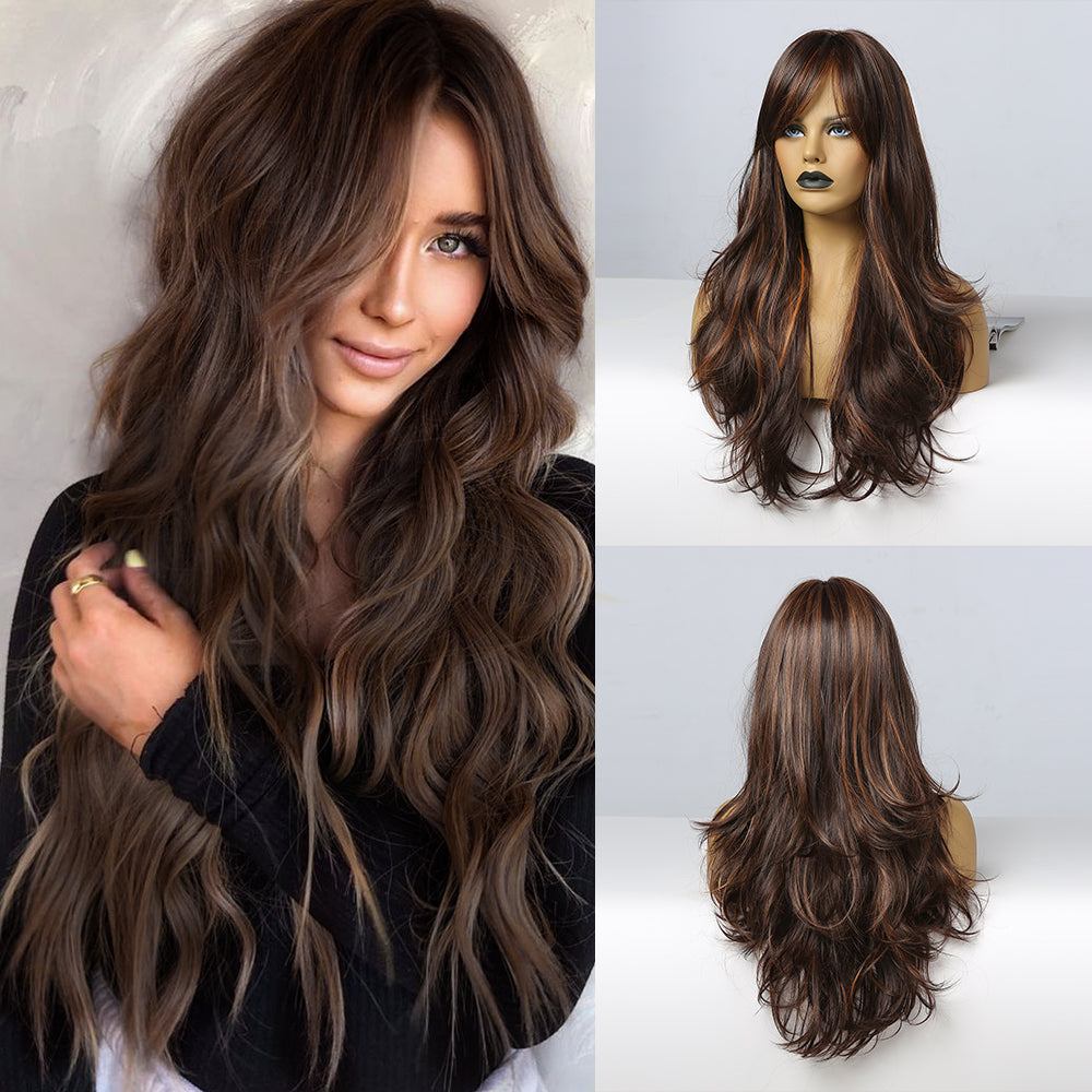 Gianna | Brown Long Wavy Synthetic Hair Wig
